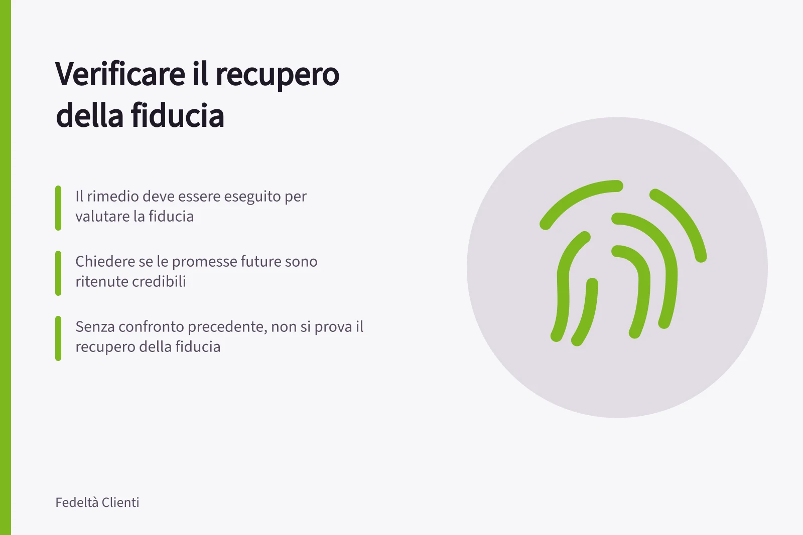 Verificare il recupero della fiducia: Il rimedio deve essere eseguito per valutare la fiducia; Chiedere se le promesse future sono ritenute credibili; Senza confronto precedente, non si prova il recupero della fiducia